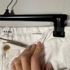 FRAME Denim Le Crop Mini Boot White Jeans Women's 30